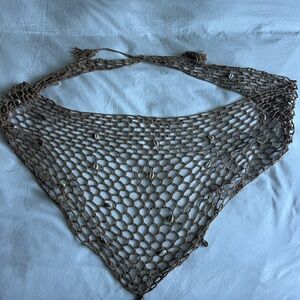 Fishnet beach wrap with shell detailing